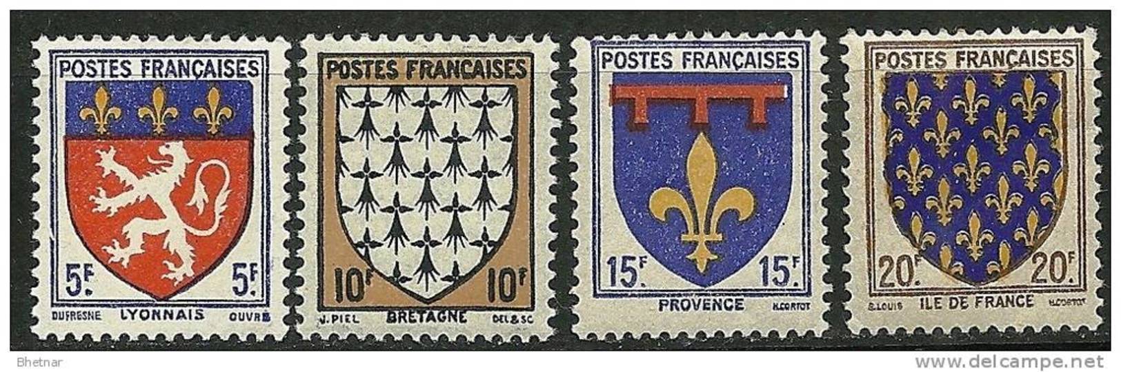 FR YT 572 à 575 " Armoiries De Provinces (1) " 1943 Neuf** - 1941-66 Armoiries Et Blasons