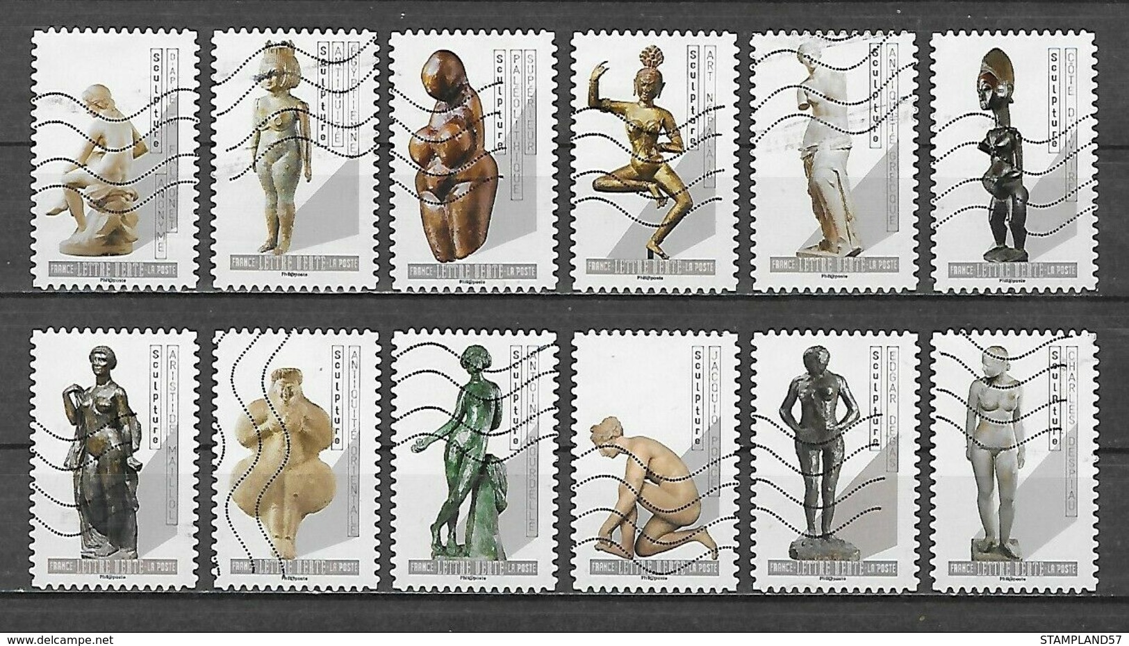 FRANCE 2019 Oblitéré :  Le Nu Dans L'art - Sculptures - Femmes & Déesses - Used Stamps