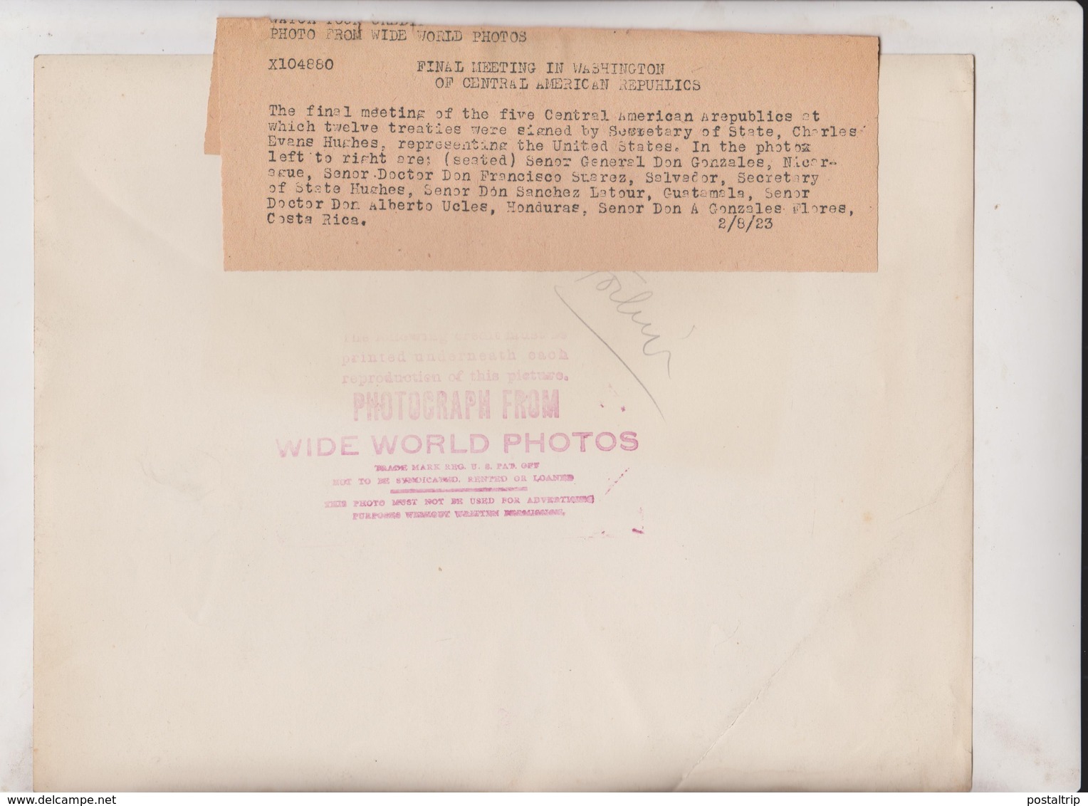 CENTRAL AMERICAN REPUHLICS CHARLES HUGHES DON GONZALES F STAREZ SALVADOR 25*20CM Fonds Victor FORBIN 1864-1947 - Otros & Sin Clasificación