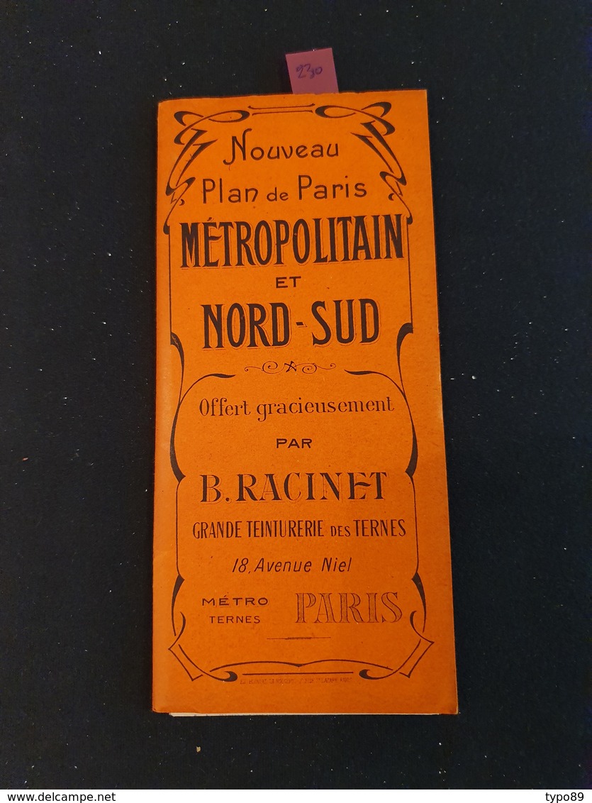 230 - Nouveau Plan De Paris Métropolitain Et Nord-Sud - C.1914- Carte Et Guides Campbell - Avec étui Publicitaire - Cartes/Atlas