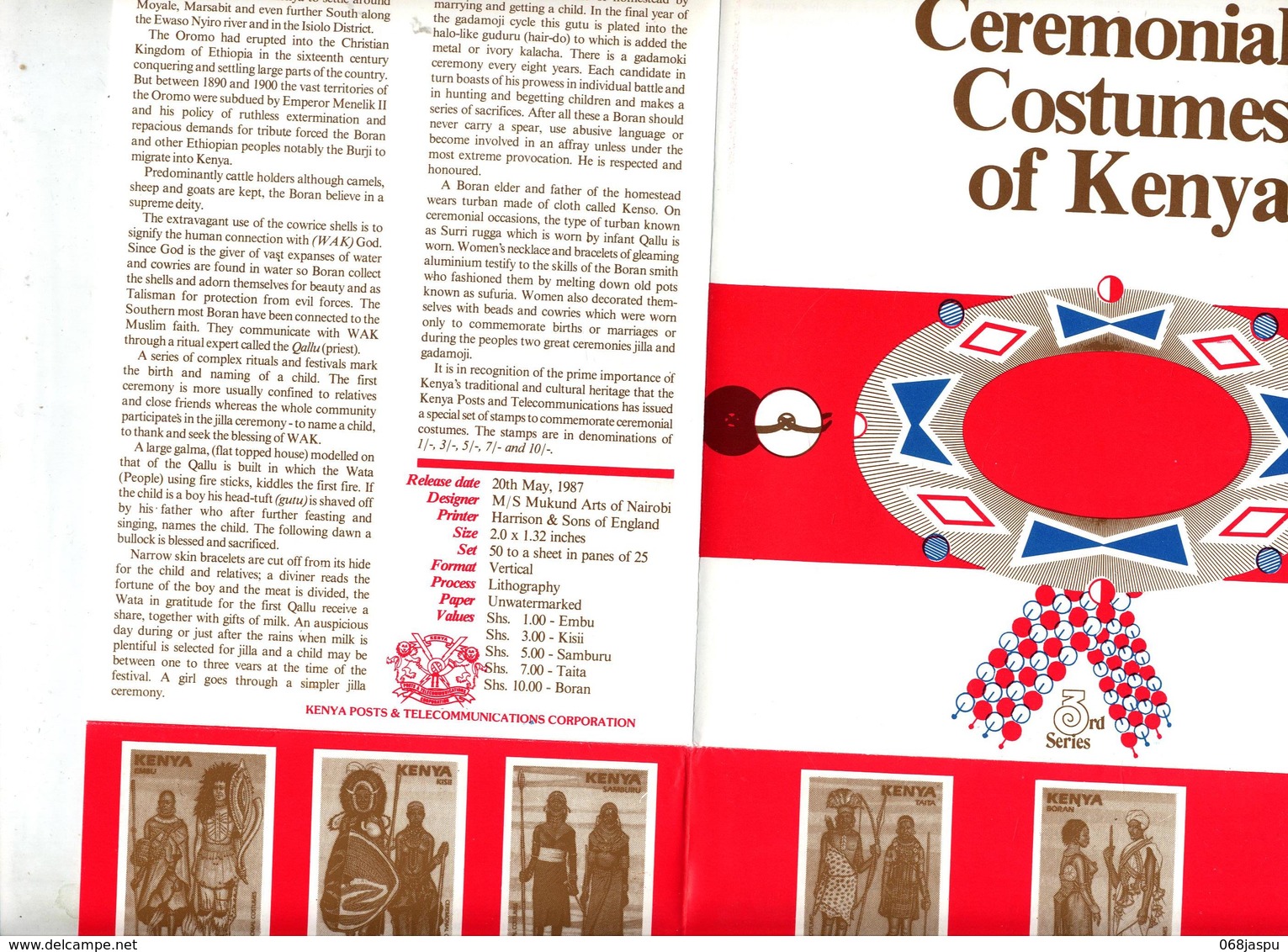 Lettre Fdc 1987 Costumes Ceremonies - Kenia (1963-...)