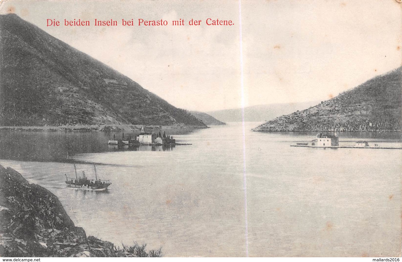 DIE BEIDEN INSEIN BEI PERASTO MIT DER CATENE ~ AN OLD REAL PHOTO POSTCARD #9I05 - Croatia