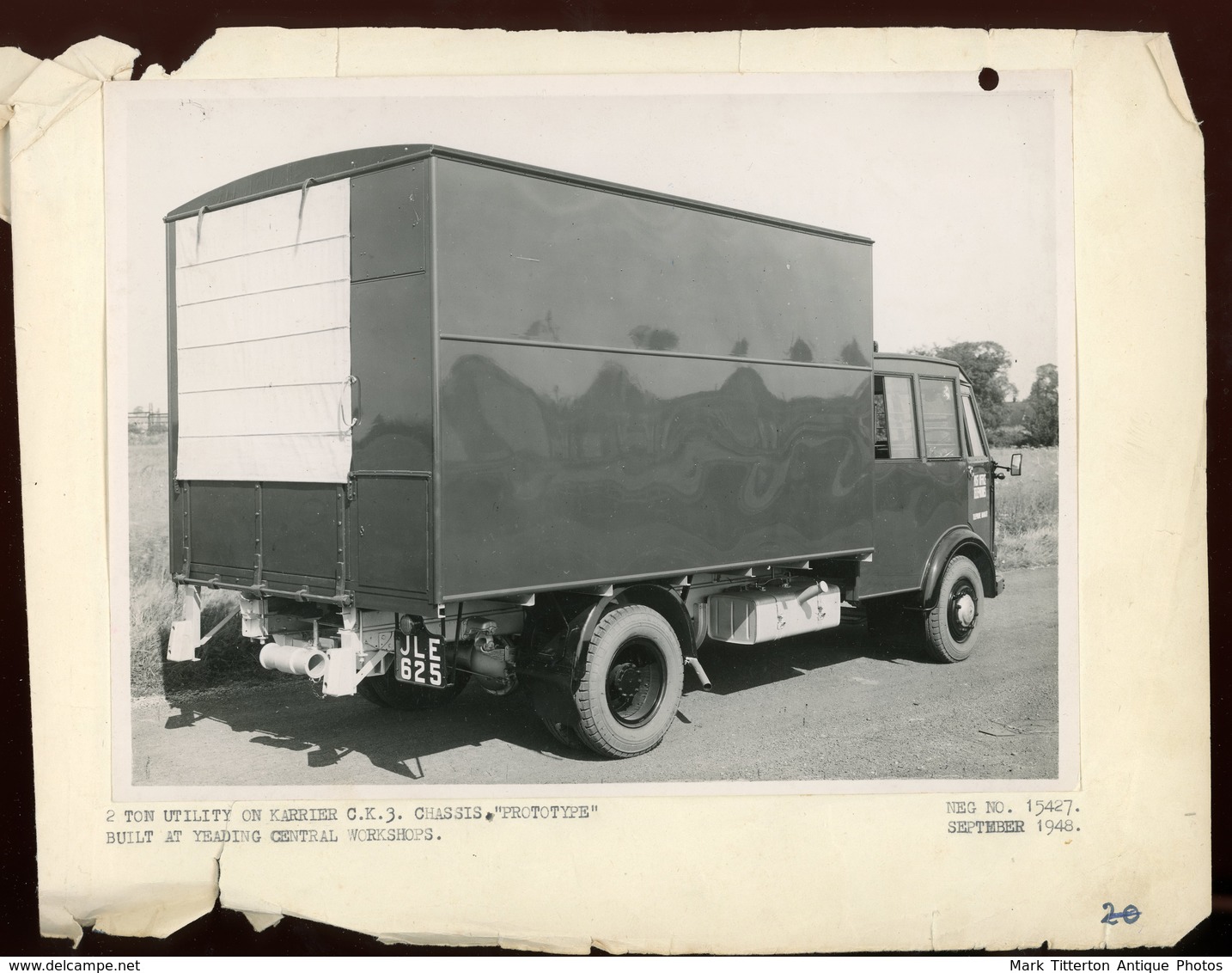 Original Photograph - 2 Ton Utility Truck - 1948  (21 X 15.5cm) - Altri & Non Classificati