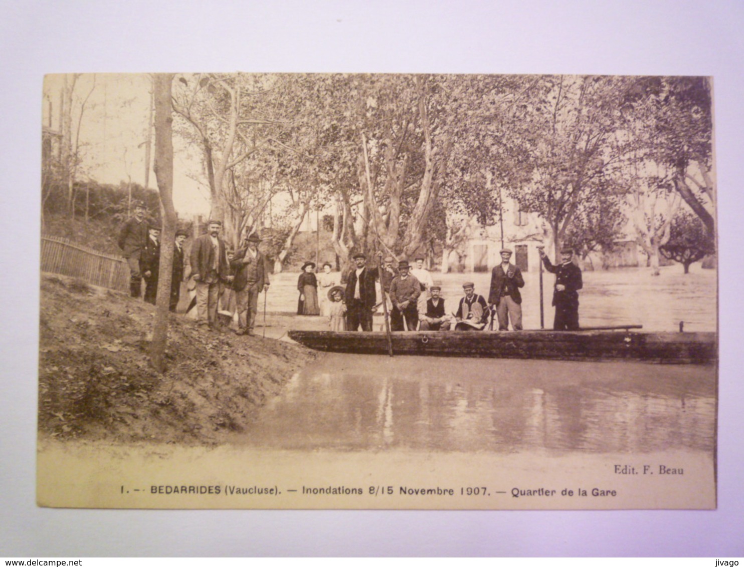 2019 - 3327  BEDARRIDES  (Vaucluse)  :  Inondations De NOV 1907  -  Quartier De La GARE  -  Belle Animation   XXX - Bedarrides