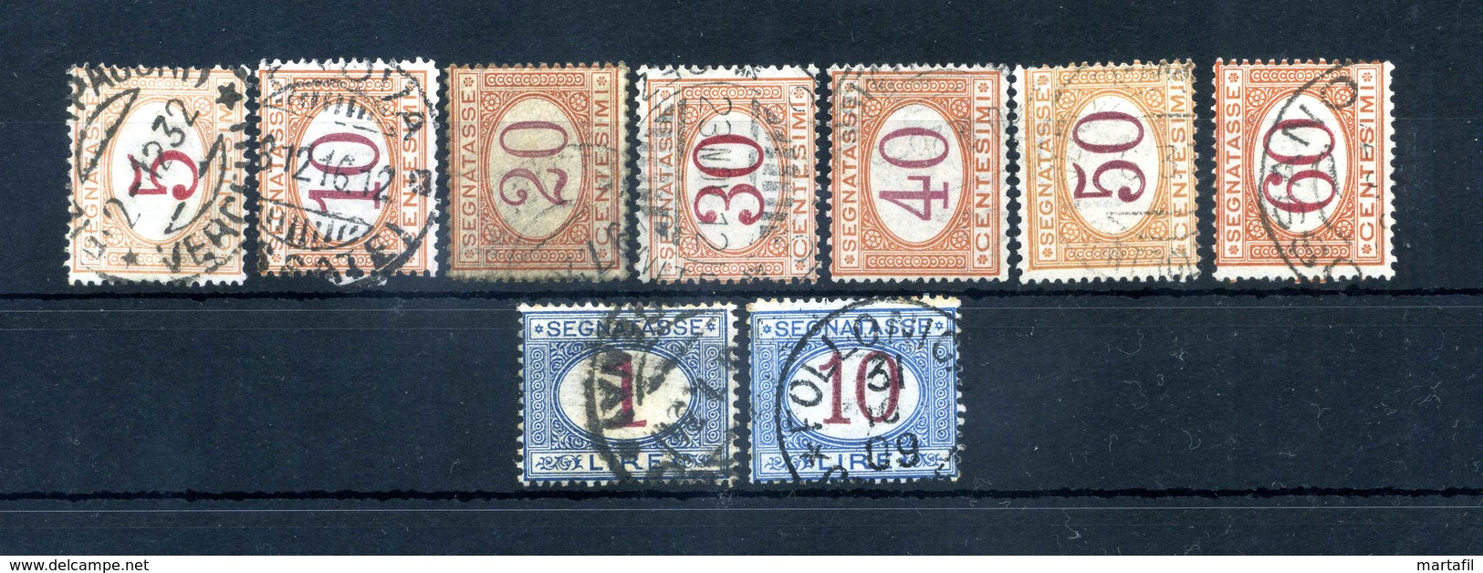 1890-94 ITALIA REGNO SEGNATASSE SET USATO 20/28 - Segnatasse