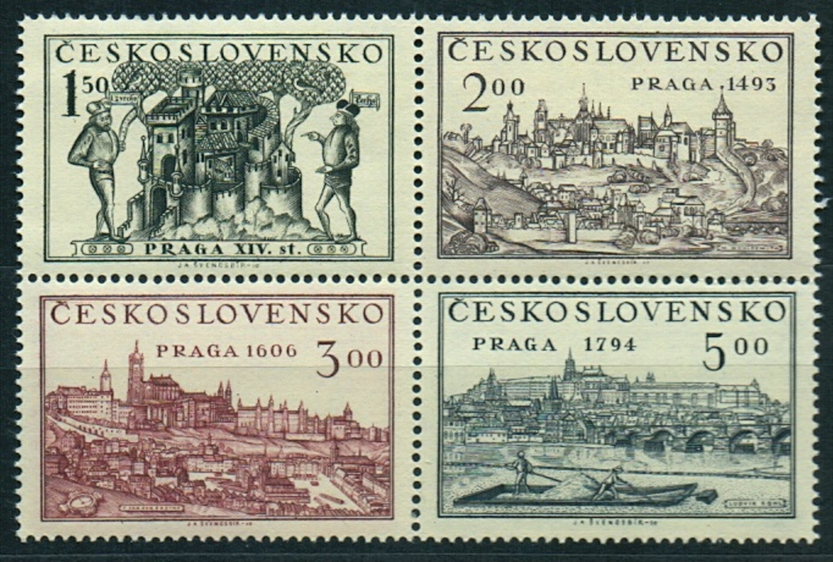 1950 Czechoslovakia MNH - Mi 630-633 Yv BF 14 ** MNH - Nuovi