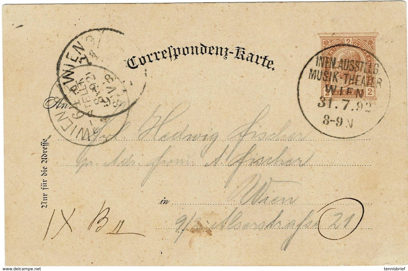 1892, Privat-GSK Mit Pass.  So.-Stp. ,    A2706 - Lettres & Documents