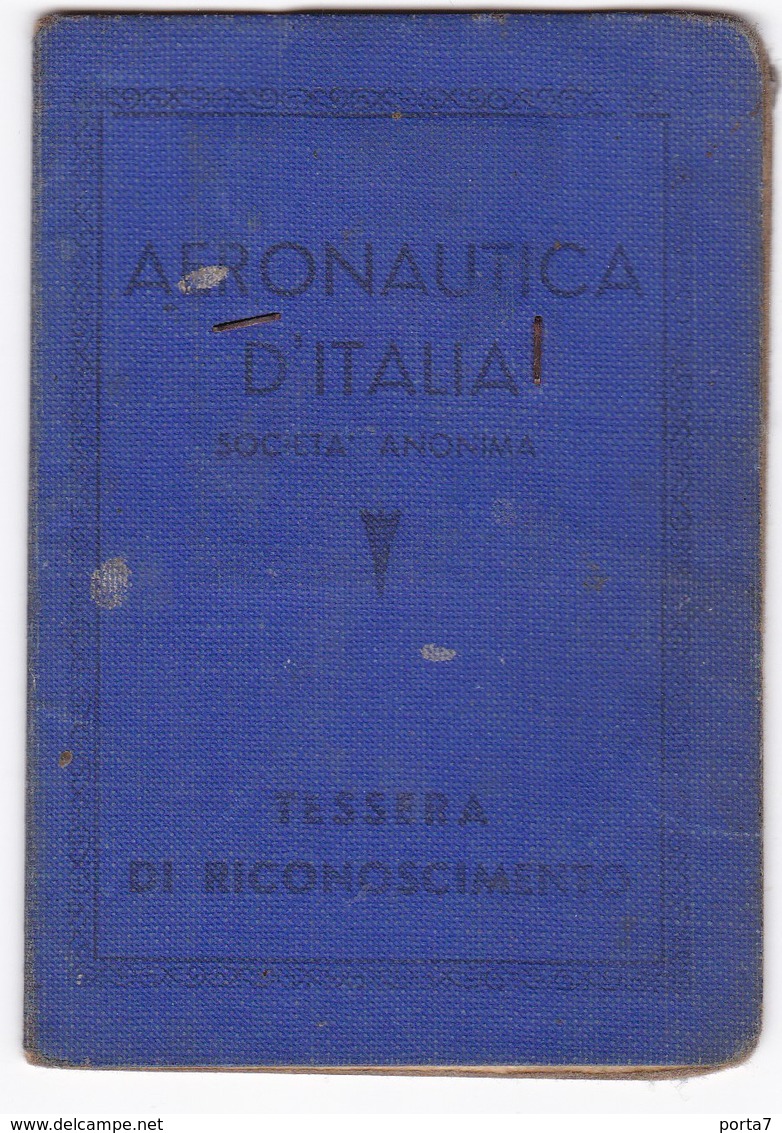 AERONAUTICA  D'ITALIA - TESSERA DI RICONOSCIMENTO - ANNO 1942 - Non Classificati