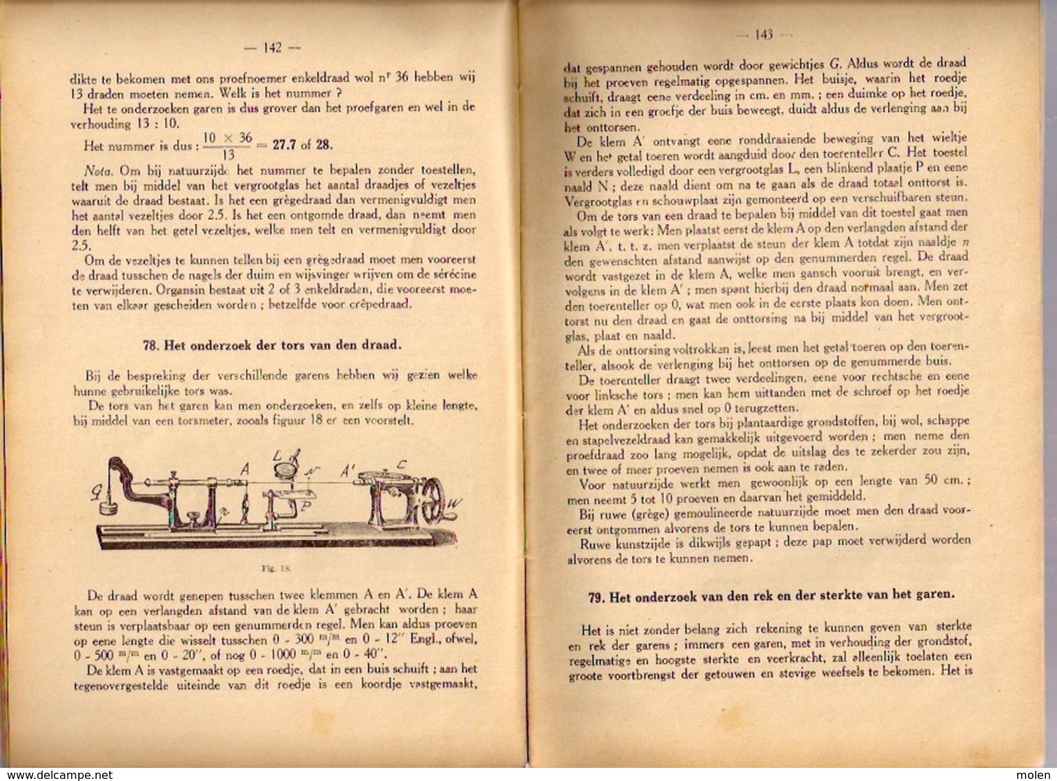 DE VOORNAAMSTE GRONDSTOFFEN DER WEVERIJ 175blz ©1930 WEVEN TEXTIEL Spinnerij INDUSTRIE SCHOOL DEINZE Geschiedenis Z425 - Oud