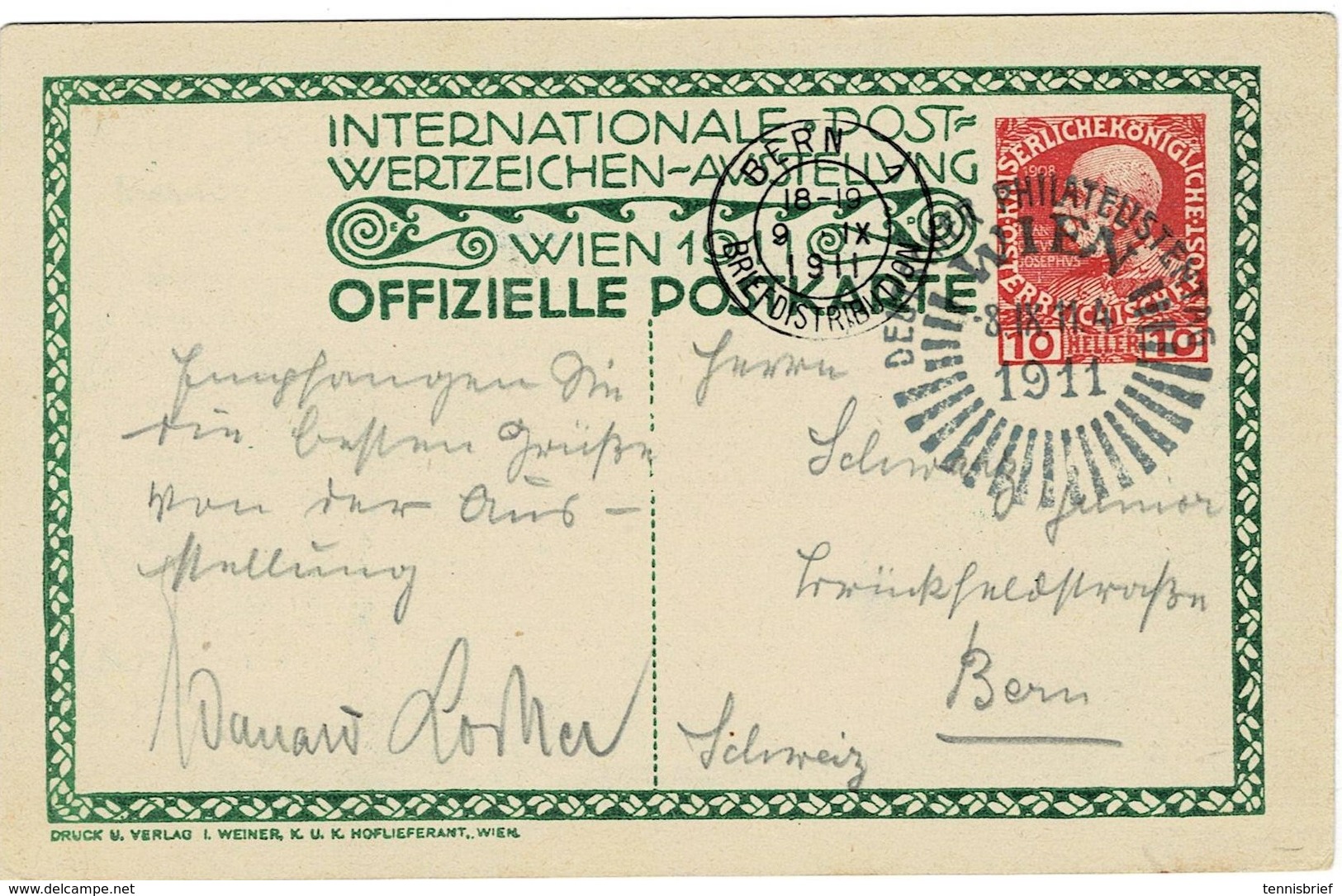 1911, Privat-Sonder-GSK 10 H. , So.-Stp. , Portogerecht Ins Ausland !   A2713 - Autres & Non Classés