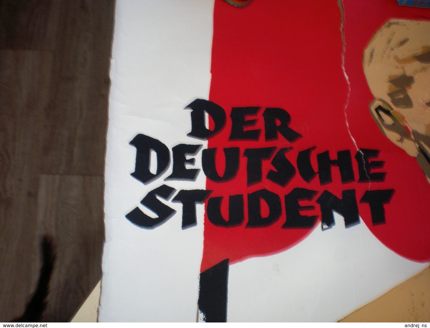 Old Poster Nazy Der deutsche Srudent Kampfr fur fuhrer und Volk inder mannschaft des N S D Studentenbundes 52.5x70 cm