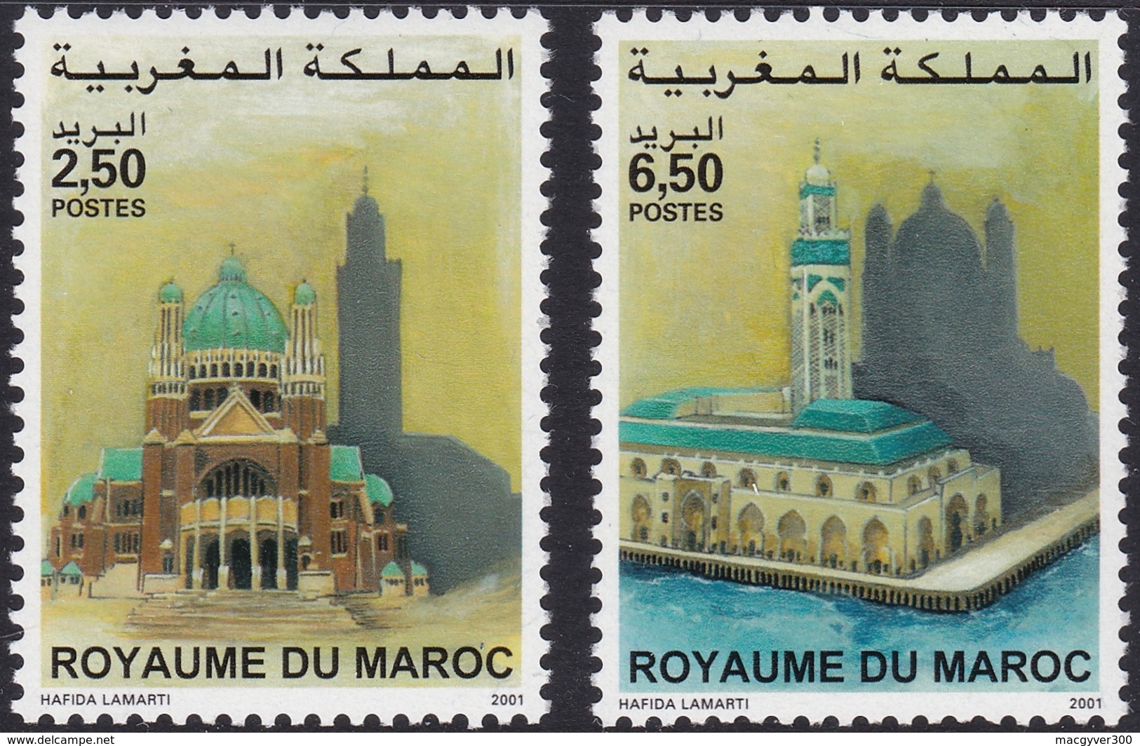 MAROC, 2001, Edifices Religieux (Yvert 1282-1283). - Maroc (1956-...)