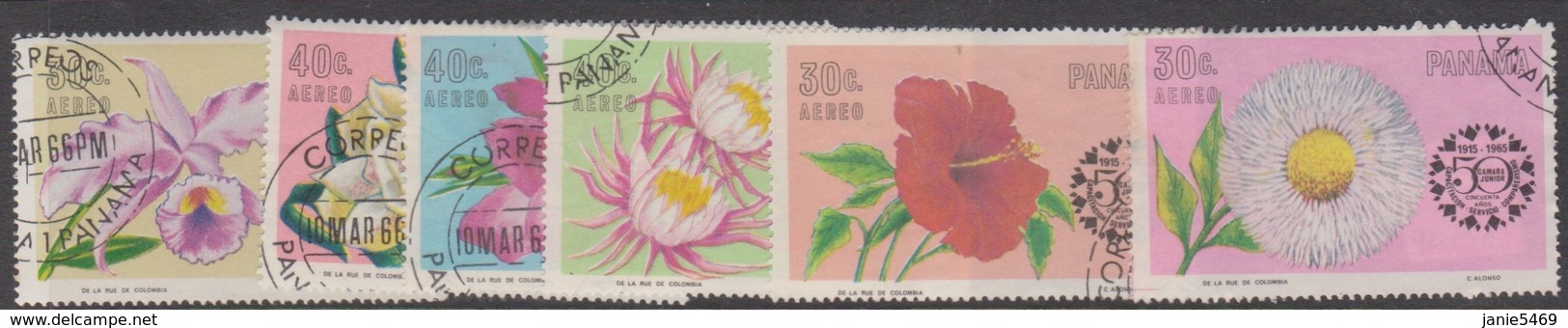 Panama 927-32 1966 Flowers, Used - Other & Unclassified