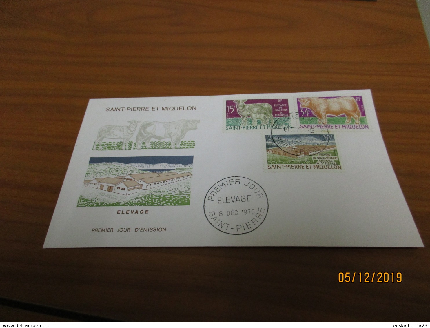 Enveloppe 1er Jour Saint-Pierre Et Miquelon Elevage 1970 - Gebraucht