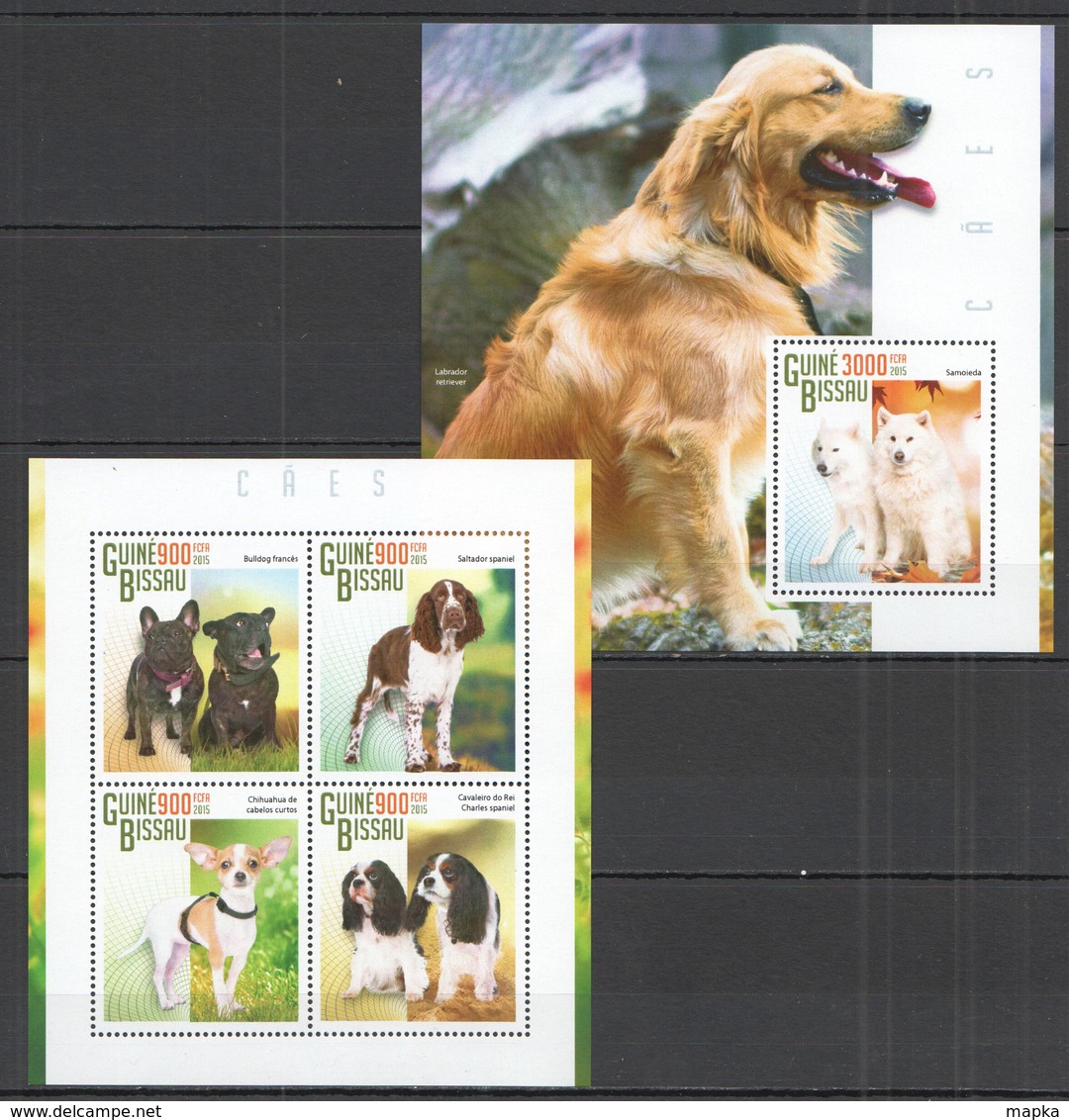 ST1133 2015 GUINE GUINEA-BISSAU FAUNA PETS DOGS CAES KB+BL MNH - Hunde