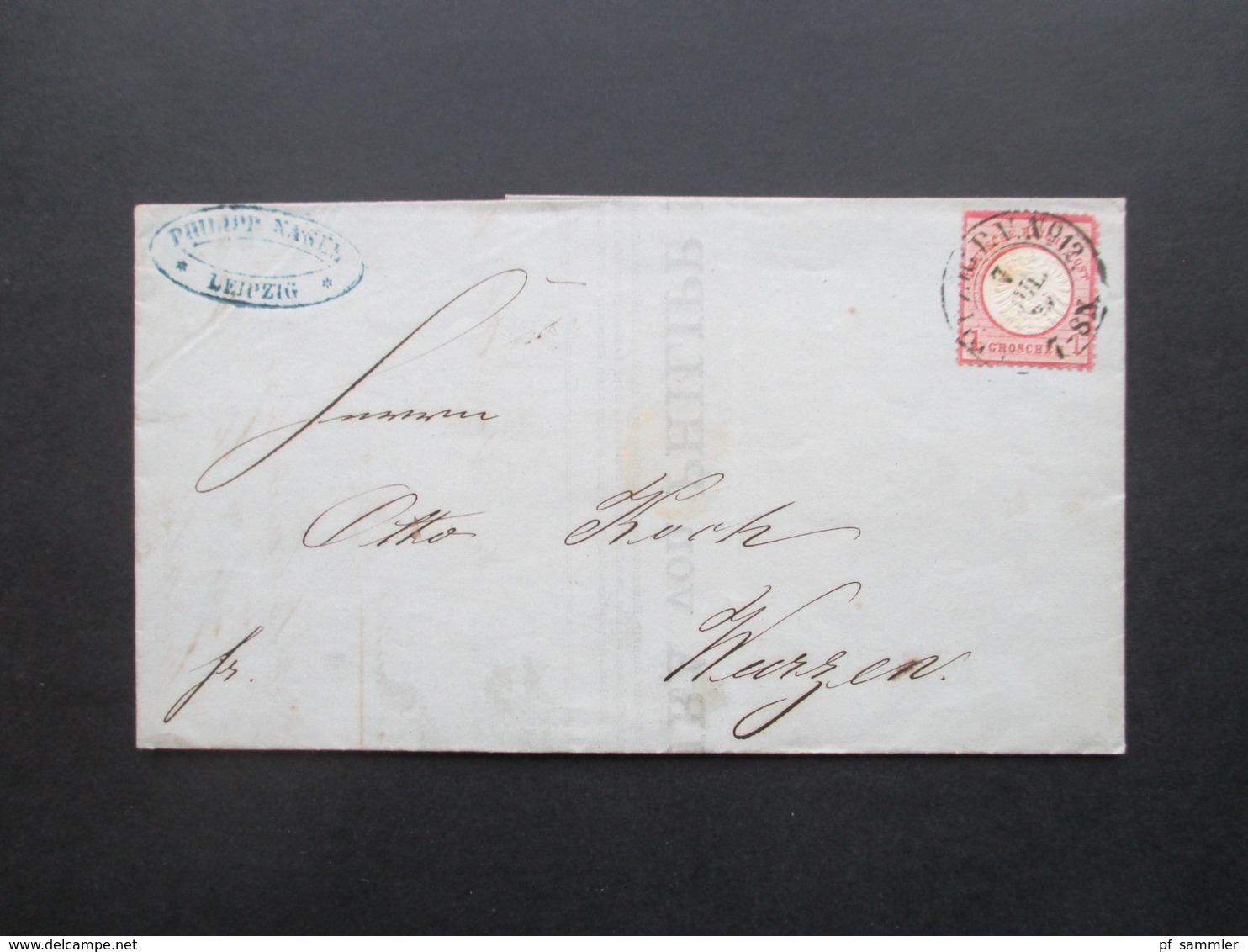 DR 1874 Bruschtschild Nr. 19 EF Mit Verschobenem Mittelstück / Reichsadler Prägung Nach Rechts Verschoben - Storia Postale