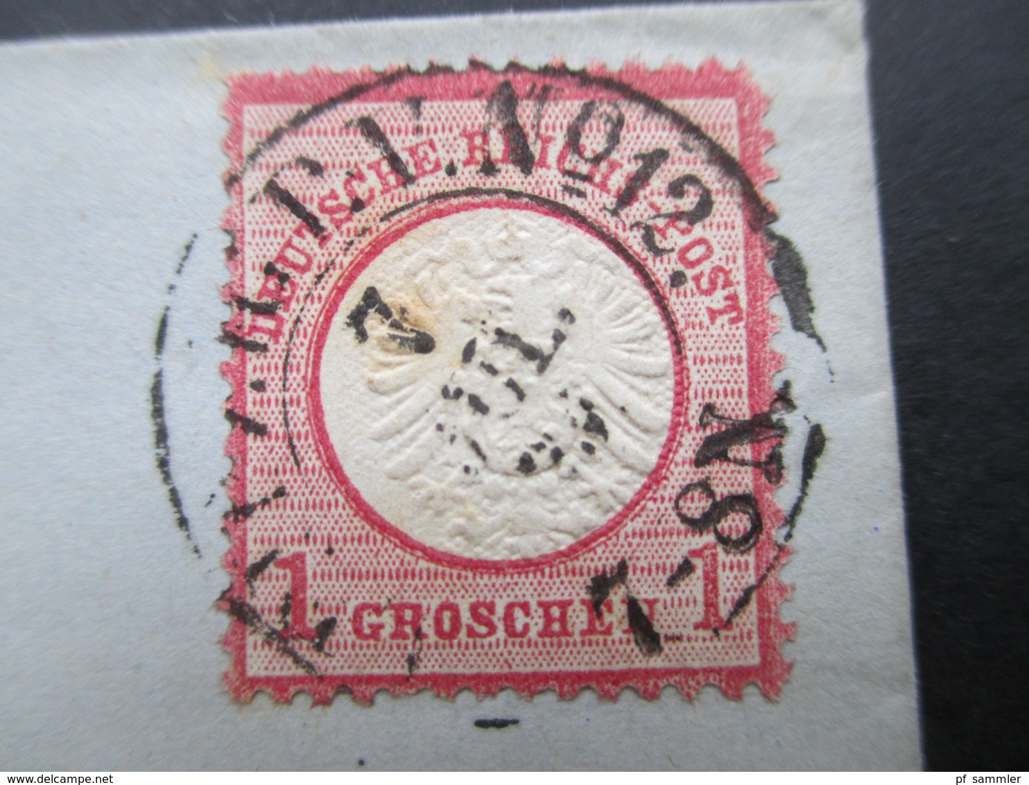 DR 1874 Bruschtschild Nr. 19 EF Mit Verschobenem Mittelstück / Reichsadler Prägung Nach Rechts Verschoben - Storia Postale