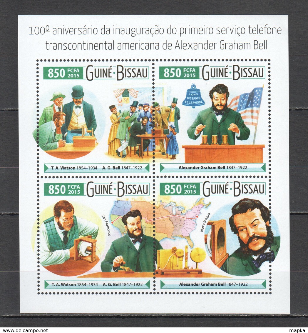 ST919 2015 GUINE GUINEA-BISSAU FAMOUS PEOPLE ALEXANDER GRAHAM BELL 100TH ANNIVERSARY 1KB MNH - Other & Unclassified