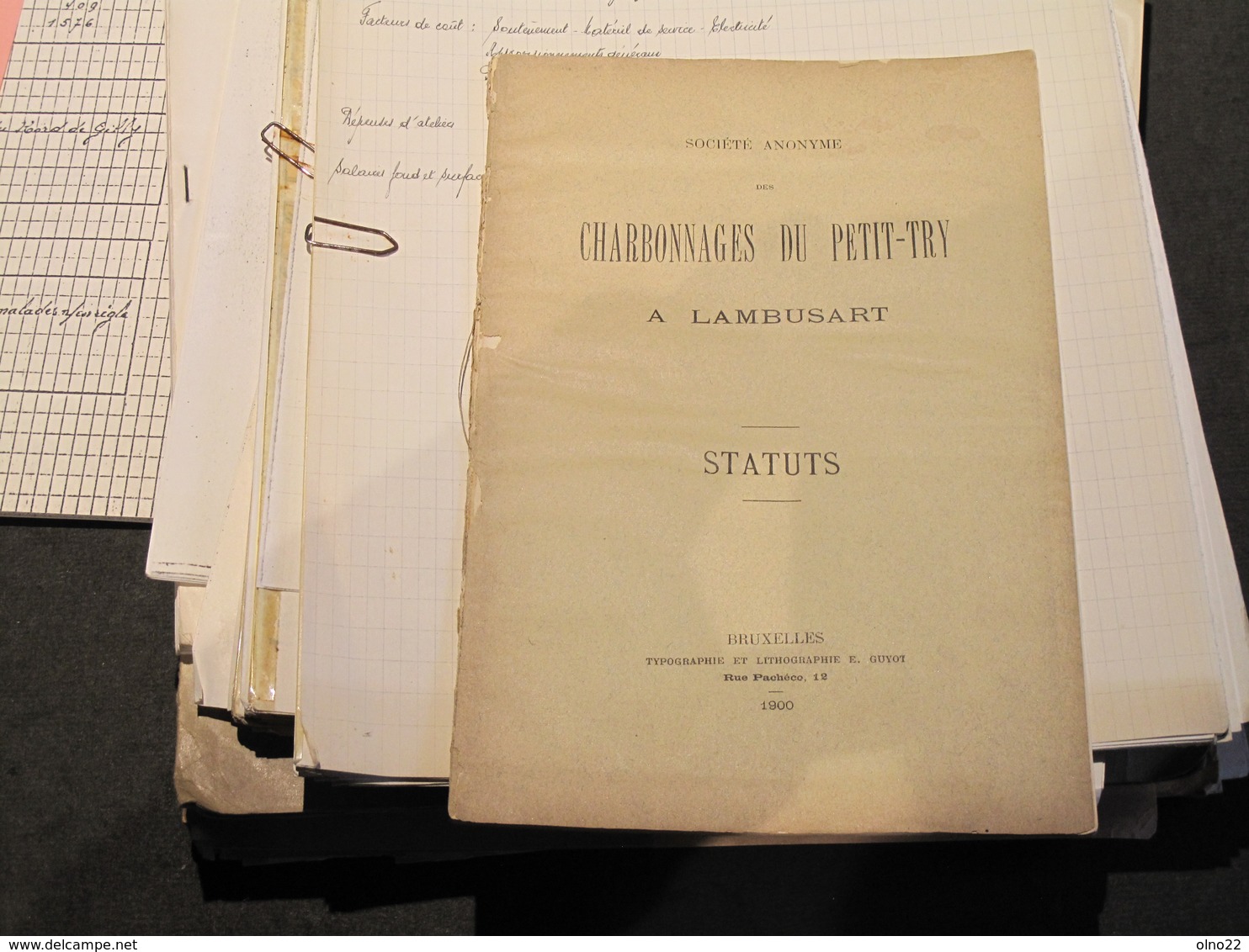 LAMBUSART - CHARBONNAGE - Lot De Documents Divers, Statuts, Comptes, Correspondances .... Voir Scans - Historische Dokumente