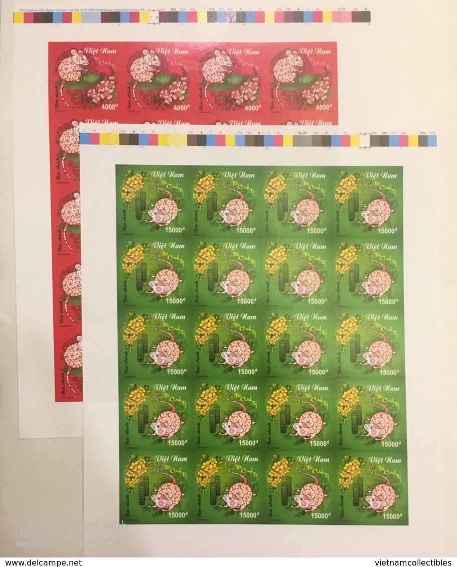 02 Vietnam Viet Nam MNH Imperf Sheets 2019 : NEW YEAR OF MOUSE 2020 (Ms1118) - Vietnam