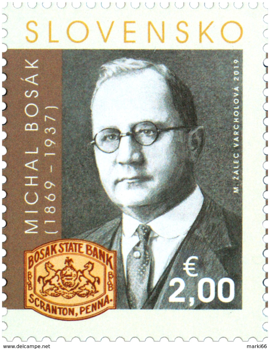 Slovakia - 2019 - Personalities - Michal Bosák - Mint Stamp - Nuovi