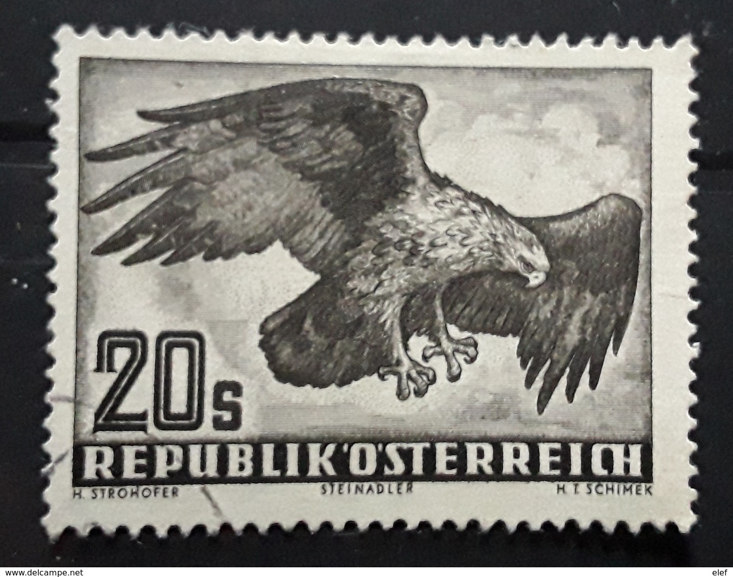 OSTERREICH AUSTRIA AUTRICHE,1950 LUFTPOST POSTE AÉRIENNE No 60, 20 S Brun AIGLE ROYAL EAGLE,   TB - Altri & Non Classificati