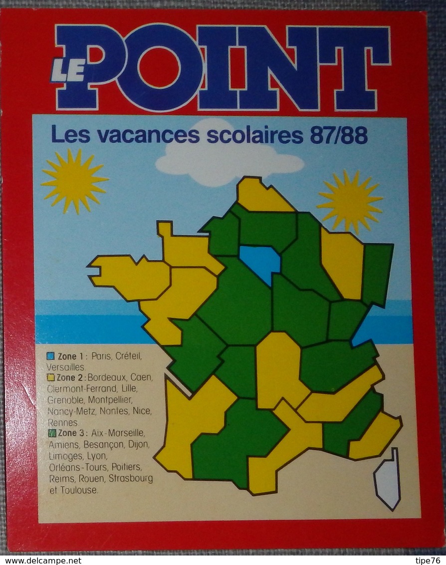 Petit Calendrier Poche 1987 88  Le Point Hebdomadaire D'information - Klein Formaat: 1981-90
