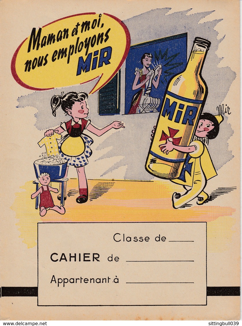 PROTÈGE-CAHIER PUB MIR : Javel, Lessive, Mir, Crio, Les Bons Génies De La Maison, D'après O.P.IM. Années 55 - Produits Ménagers