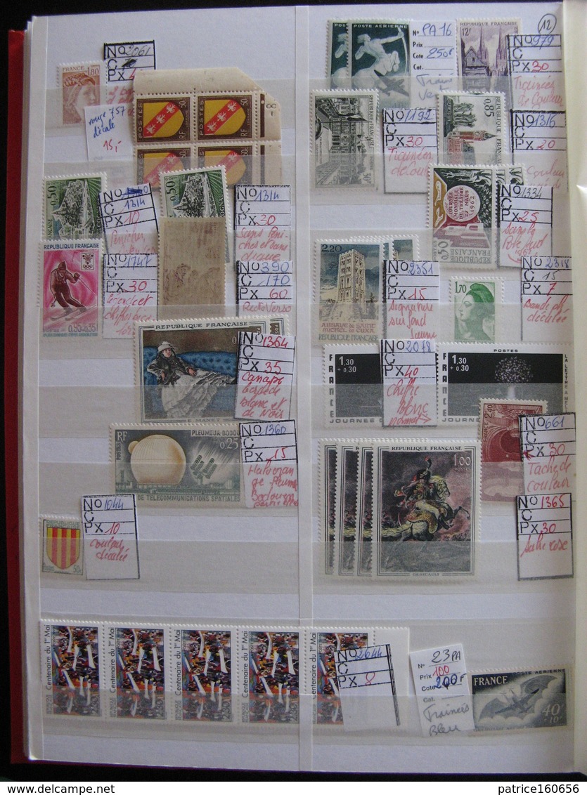 TB lot de petites variétés ou nuances de timbres de France dans un classeur.  Neufs et oblitérés .