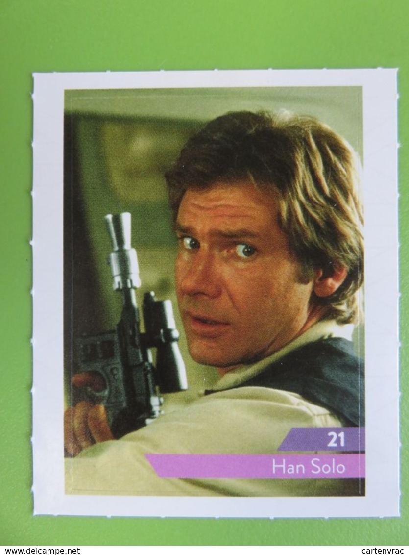 Carte - Autocollant - Sticker Star Wars - Leclerc 2019 - N° 21 - Han Solo (Harrison Ford) - Star Wars