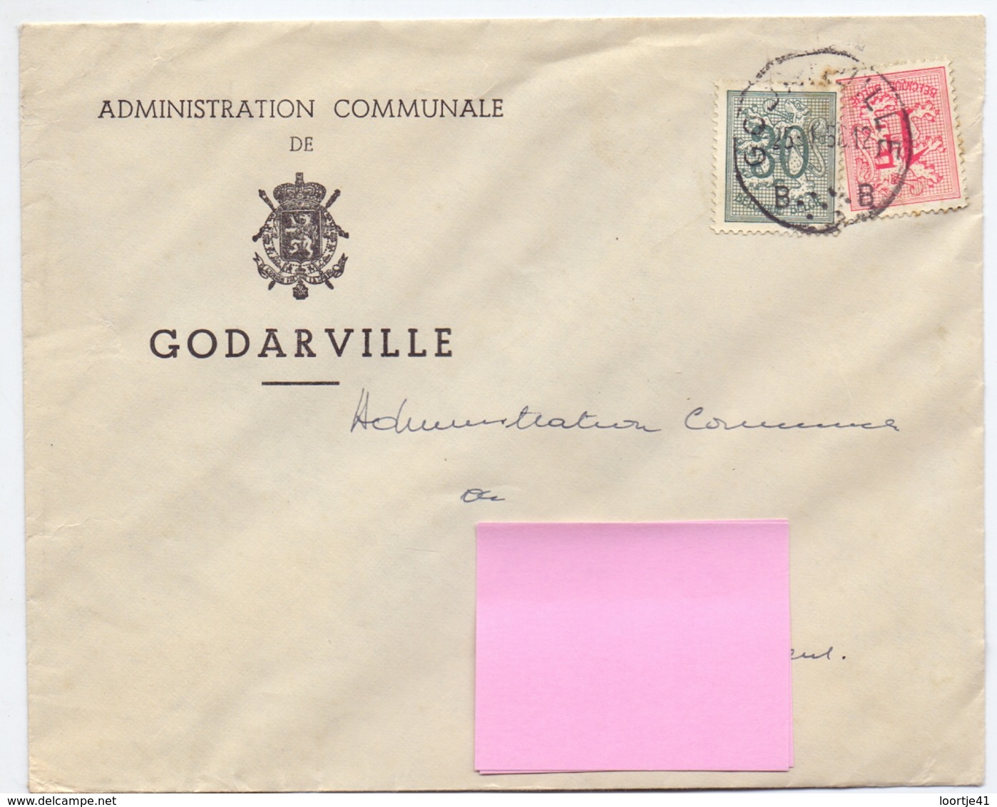 Omslag Enveloppe - Administration Communale De Godarville - Stempel Cachet 1958 - Briefe