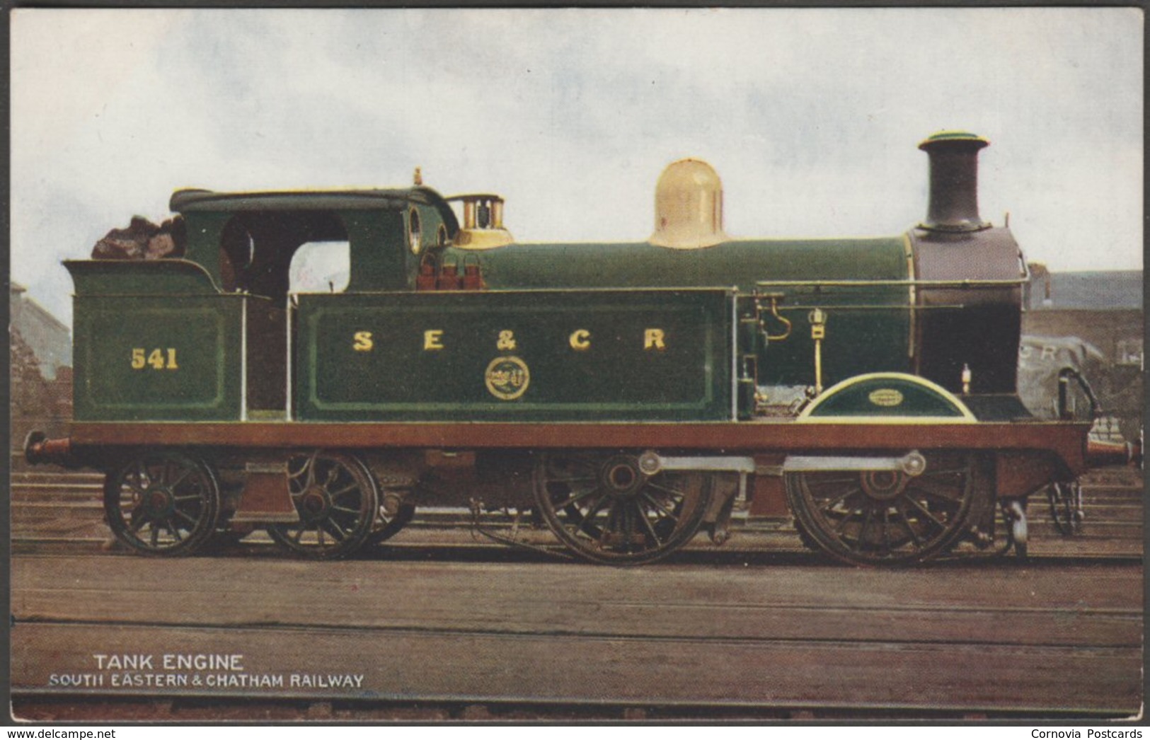 South Eastern & Chatham Railway Tank Engine No 541, C.1905-10 - McCorquodale Postcard - Trains