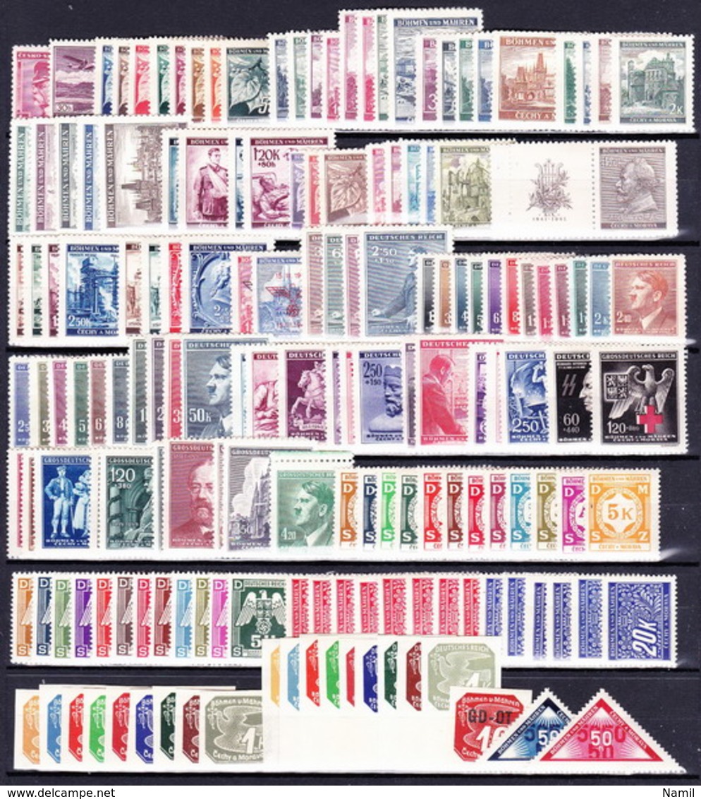 Boheme Et Moravie 1939 Mi 20-142+D 1-24+P 1-15 (Yv 20-120+TPJ 1-19+TS 1-24+TT 1-14), (MH)* - Unused Stamps