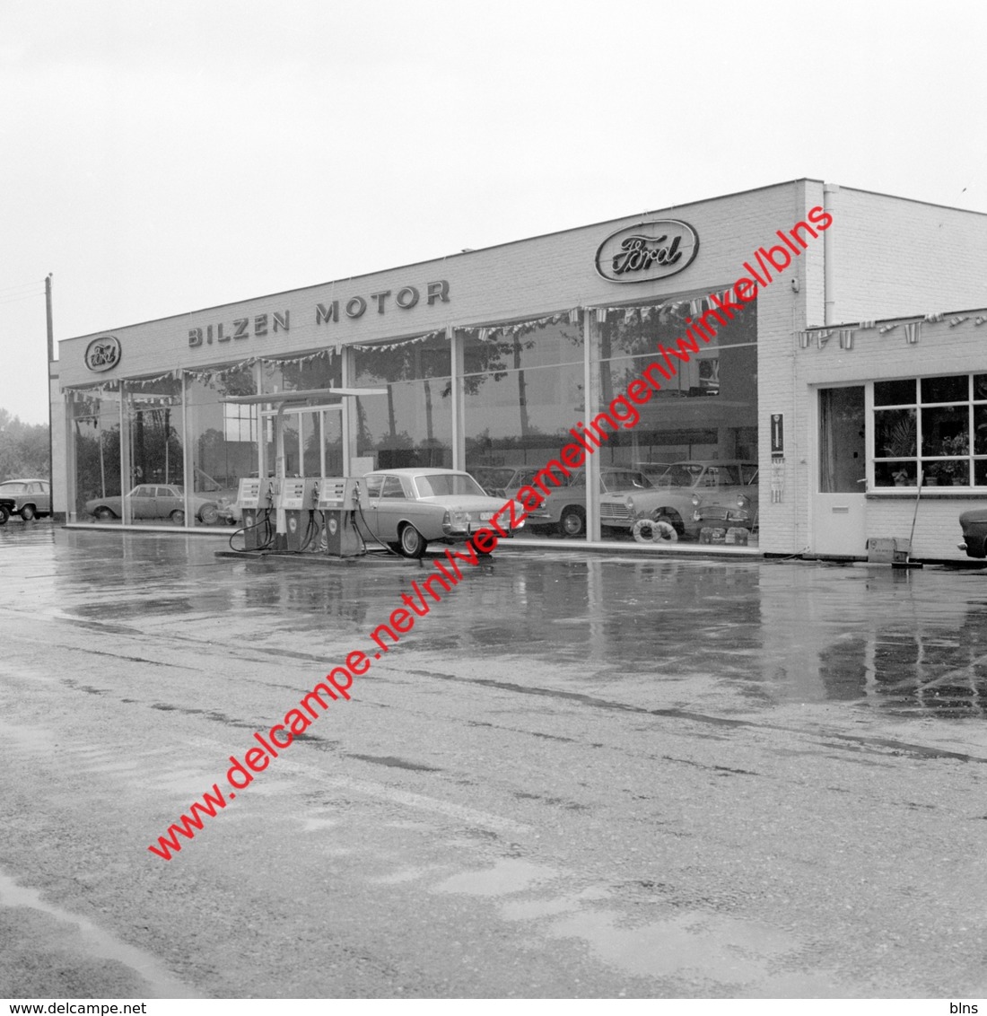 Bilzen Motor Ford Garage In Juli 1966 - Photo 15x15cm - Automobiles