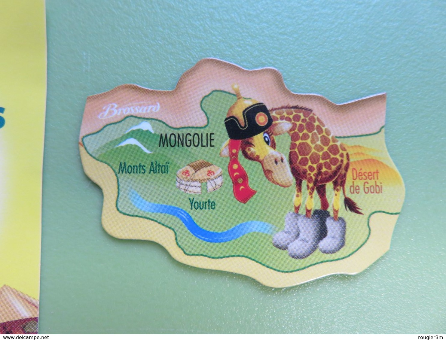 Magnet - Savane Brossard - Carte De L'Asie - Mongolie - Girafe - Animals & Fauna