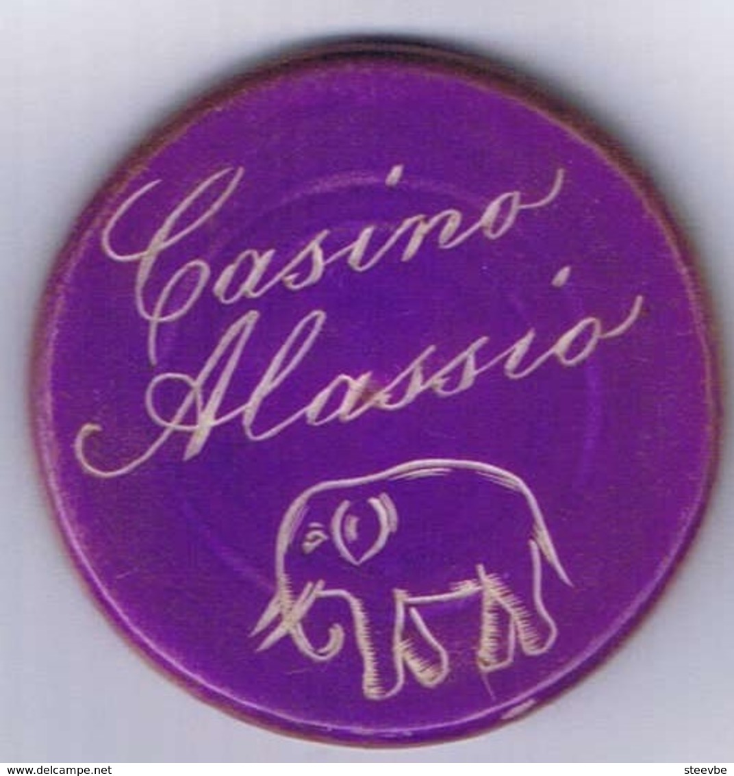 Casino Chip Fiche 100 Lira Casino Municipale D'Alassio Italy #859 - Casino