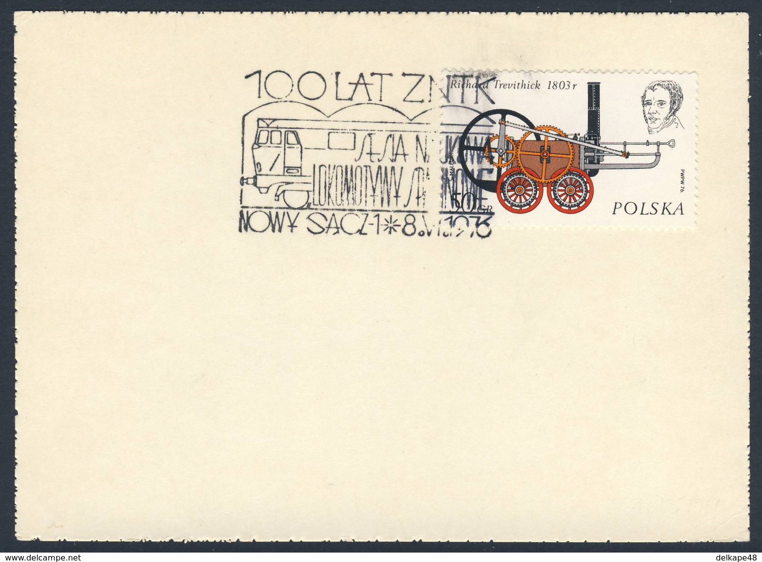 Poland Polska Polen 1976 Karte Card – 100 Jahre ZNTK - Wissenschaftliche Sitzung über Diesellokomotiven, Nowy Sącz - Trains