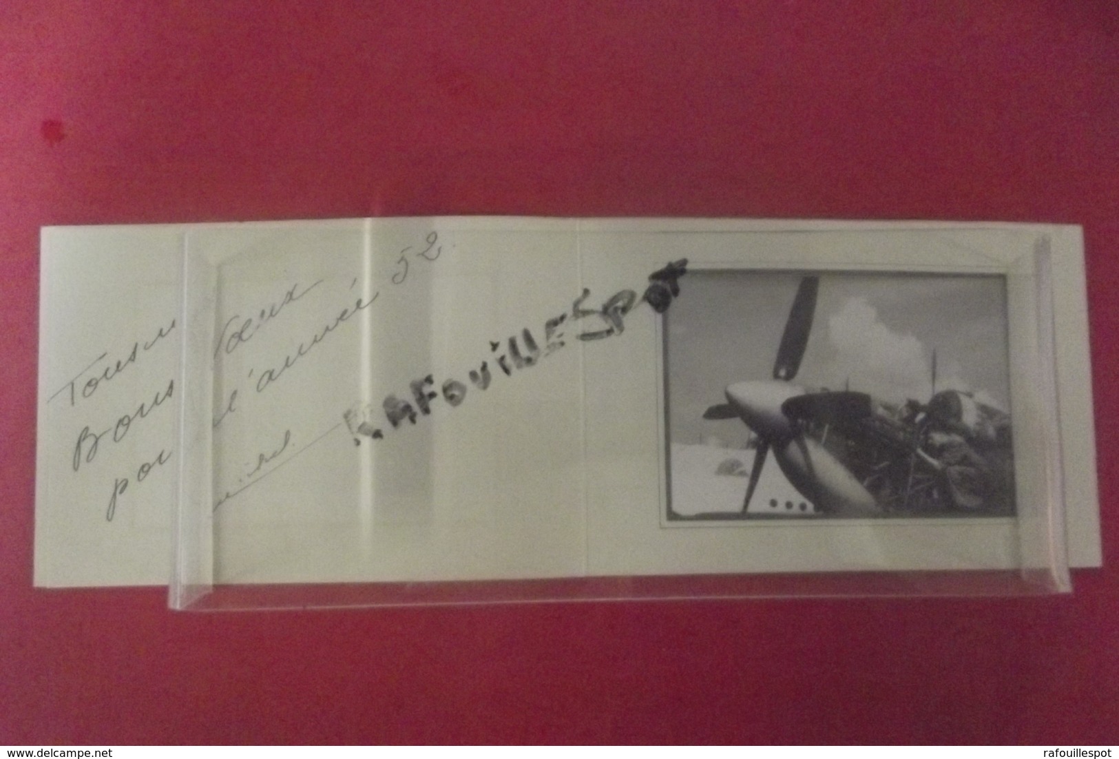 Photo Avion + Mecanicien Carte De Voeux 19525 SMER ROCHEFORT - Publicités