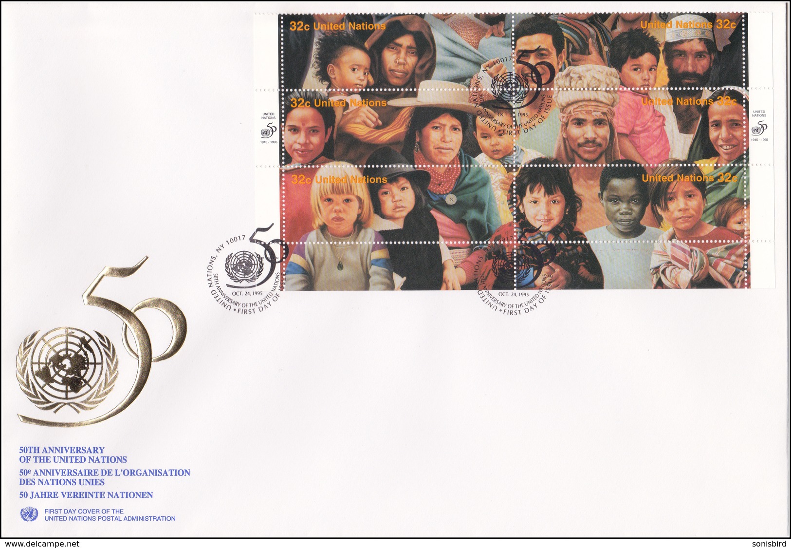 UNO New York 1995 - 50th Anniversary Of The UNO - Storia Postale