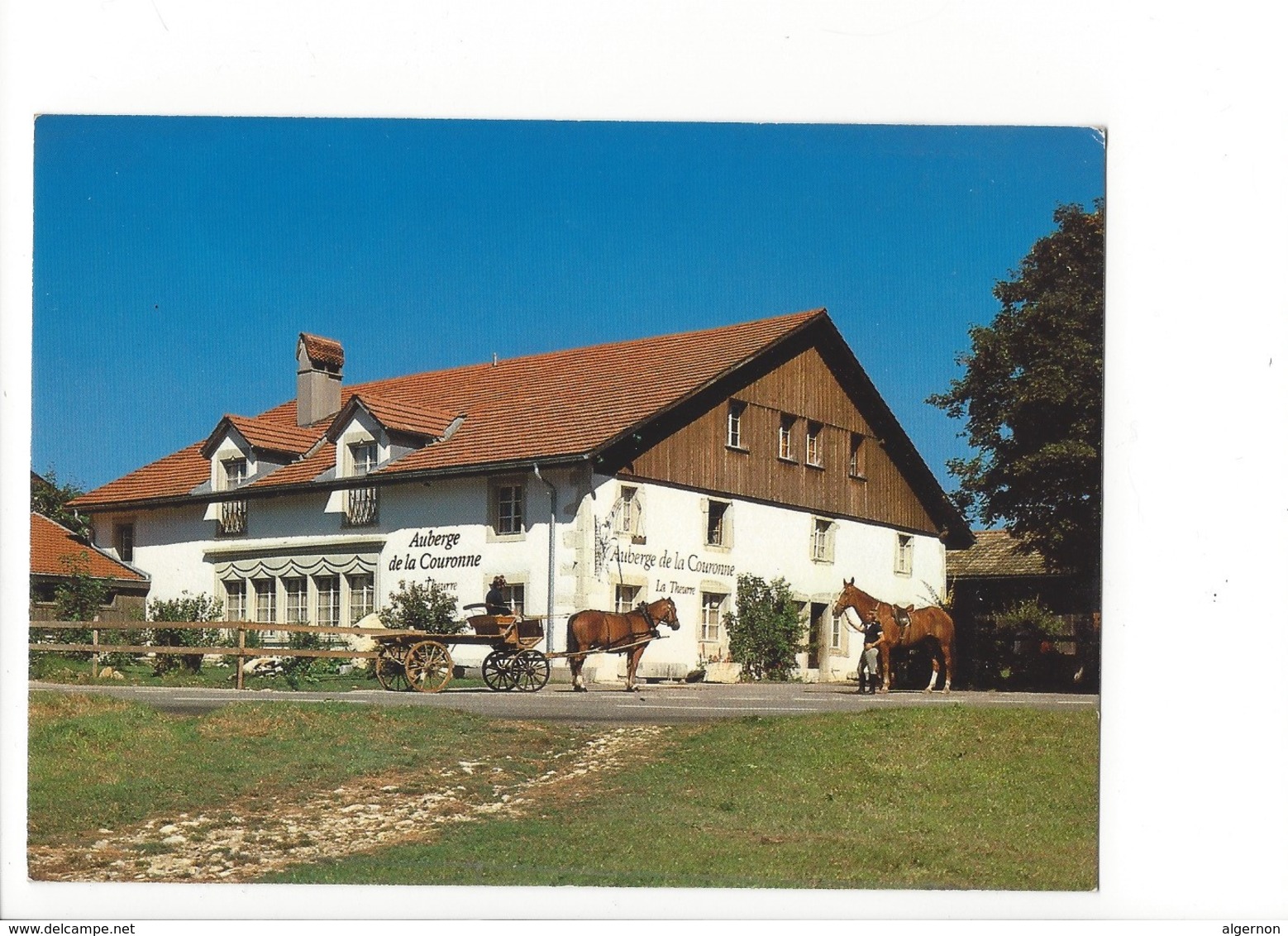 22949 - La Theure Auberge De La Couronne Près Saignelégier Chevaux Attelage (format 10 X 15) - Saignelégier