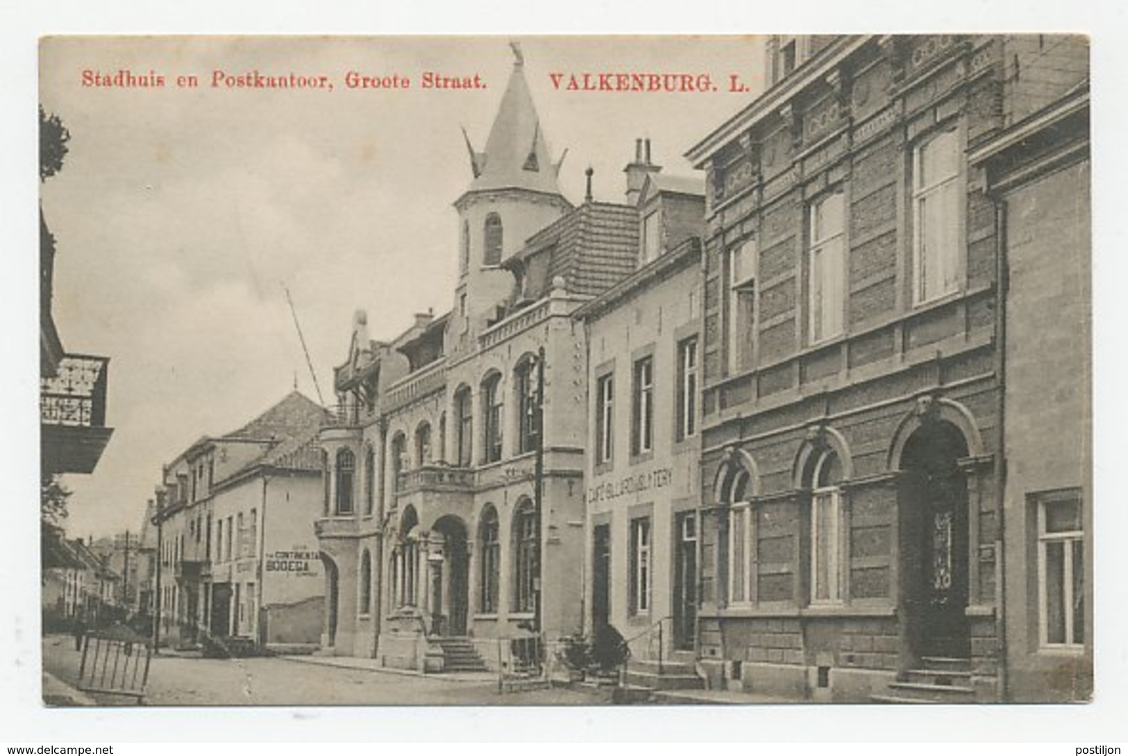 Prentbriefkaart Postkantoor Valkenburg 1916 - Autres & Non Classés
