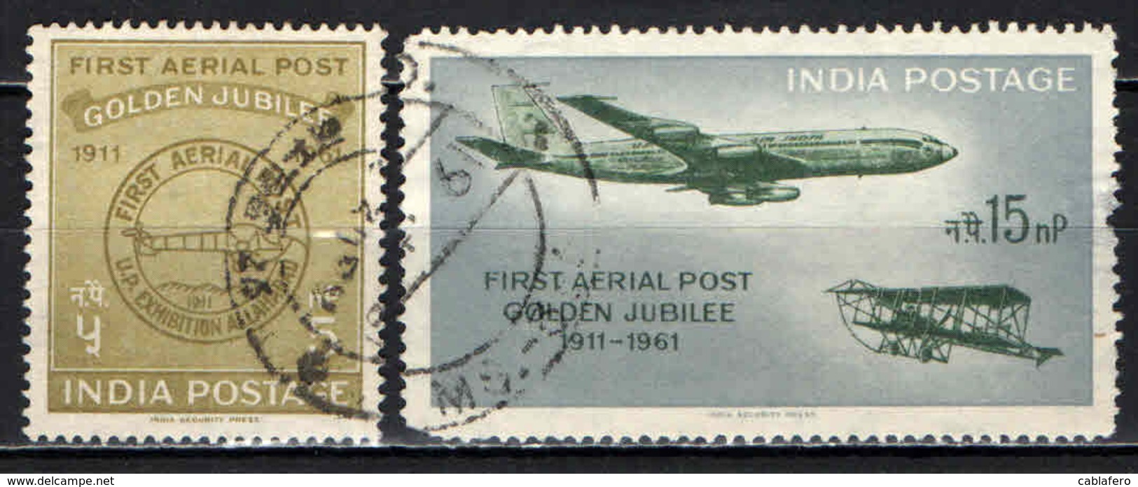 INDIA - 1961 - CENTENARIO DEL PRIMO VOLO DI POSTA AEREA - USATI - Usati