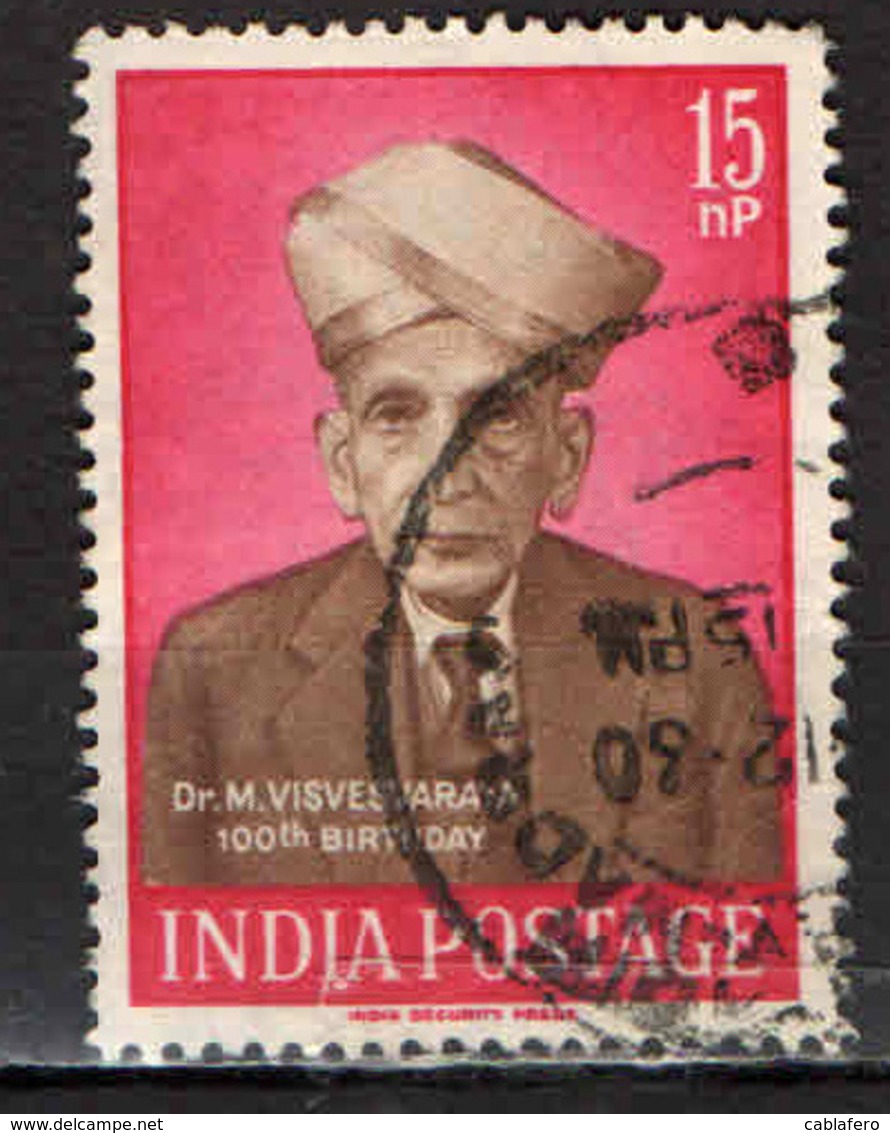 INDIA - 1960 - VISVESVARAYA - INGEGNERE E STATISTA - USATO - Usati