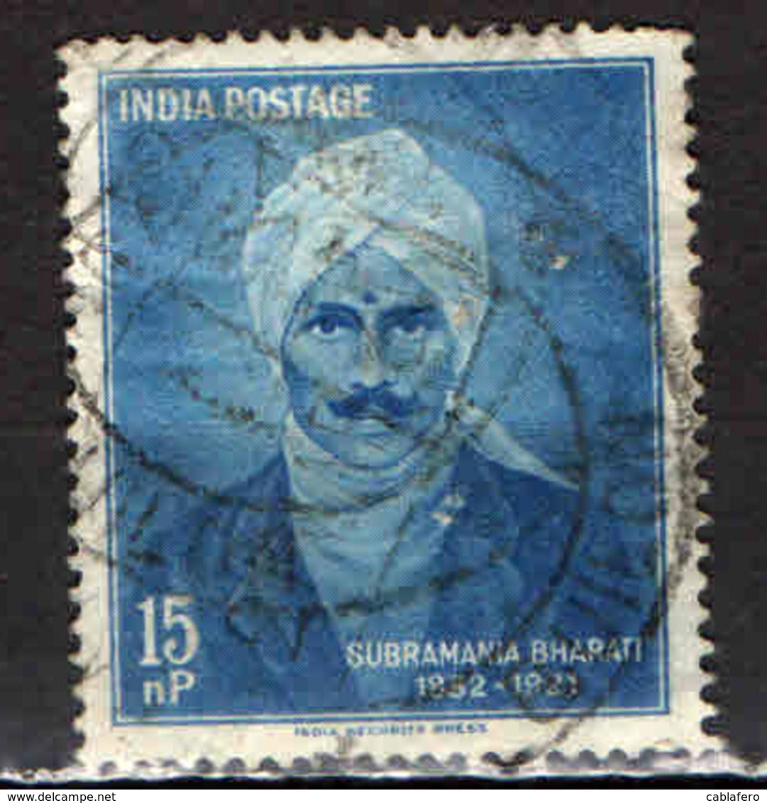 INDIA - 1960 - SUBRAMANIA BHARATI - POETA E STATISTA (1882-1921) - USATO - Used Stamps