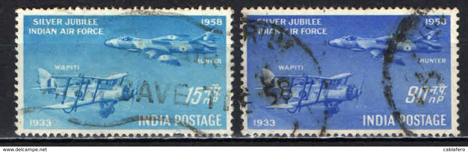 INDIA - 1958 - 25° ANNIVERSARIO DELL'AERONUATICA INDIANA - USATI - Usati