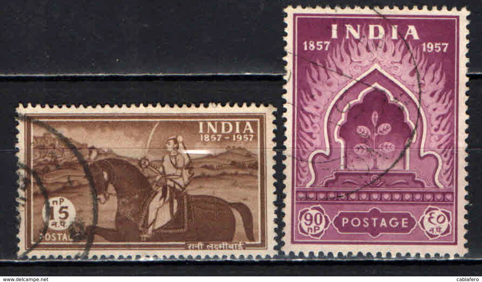 INDIA - 1957 - CENTENARIO DELLA LOTTA PER L'INDIPENDENZA - USATI - Oblitérés