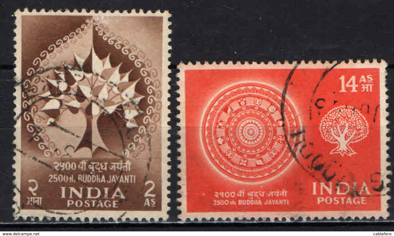 INDIA - 1956 - 2500° ANNIVERSARIO DELLA NASCITA DI BUDDHA - USATI - Usati