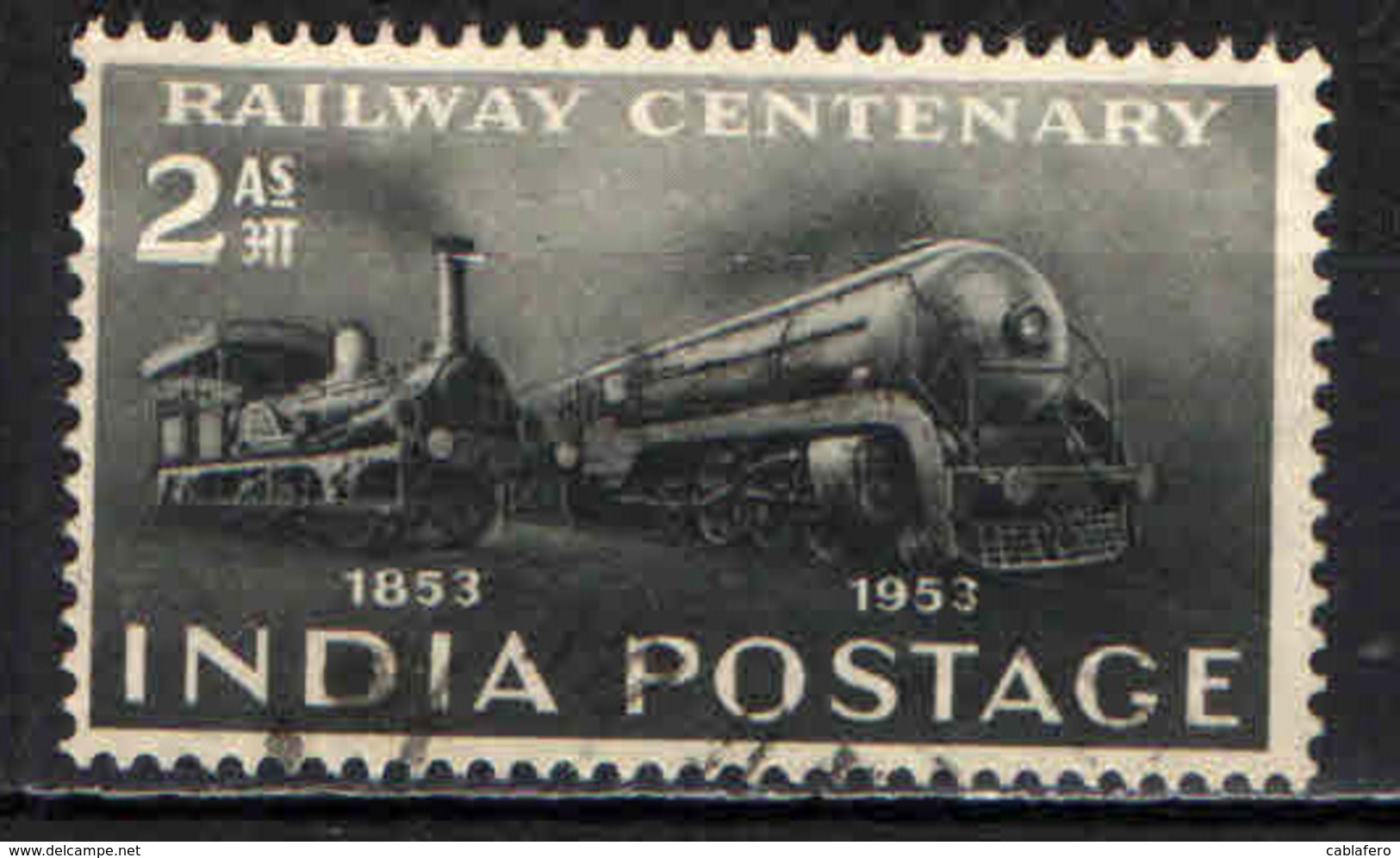 INDIA - 1953 - CENTENARIO DELLE FERROVIE DELL'INDIA - USATO - Usati