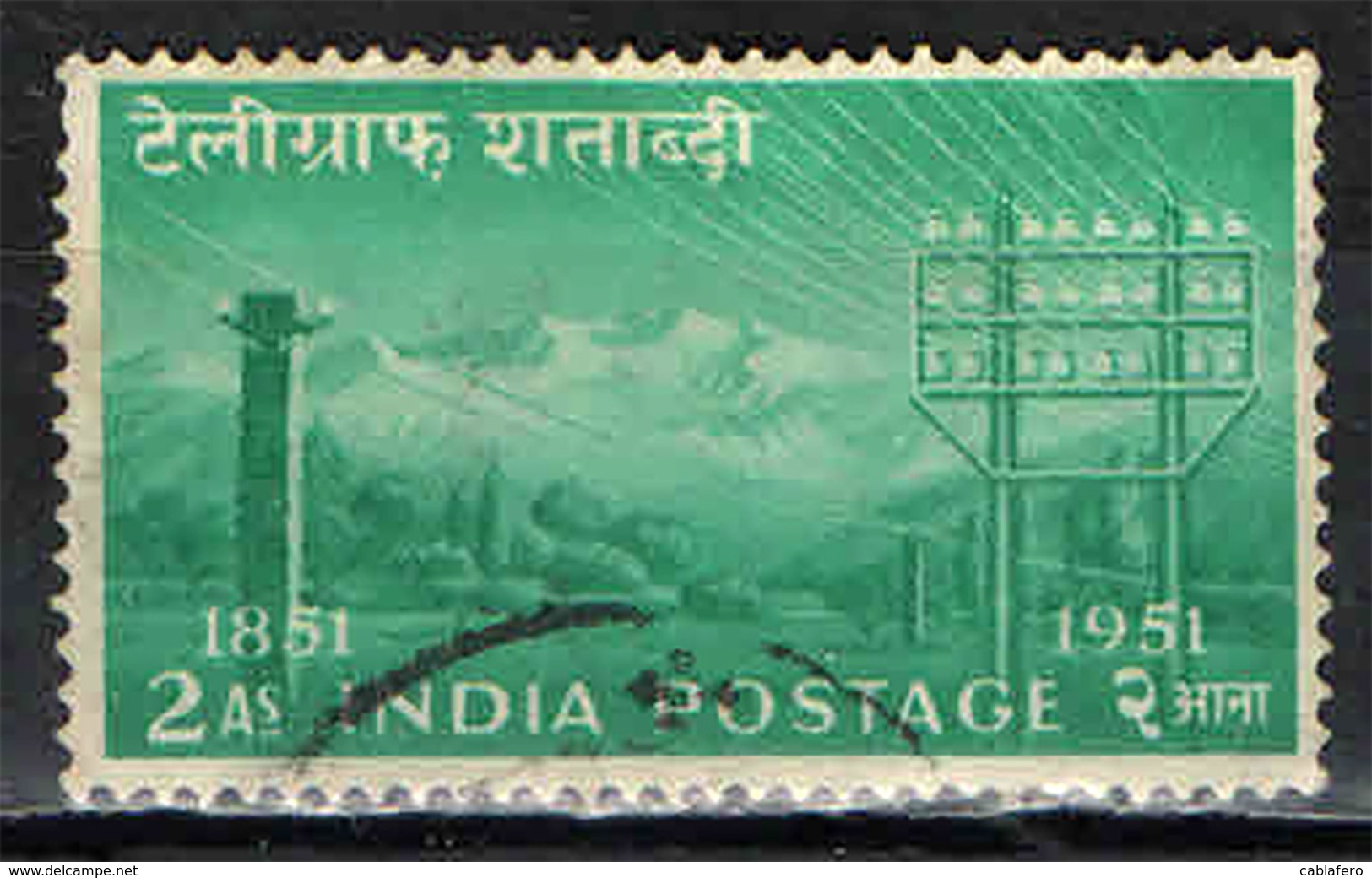 INDIA - 1953 - CENTENARIO DEL TELEGRAFO IN INDIA - USATO - Usati