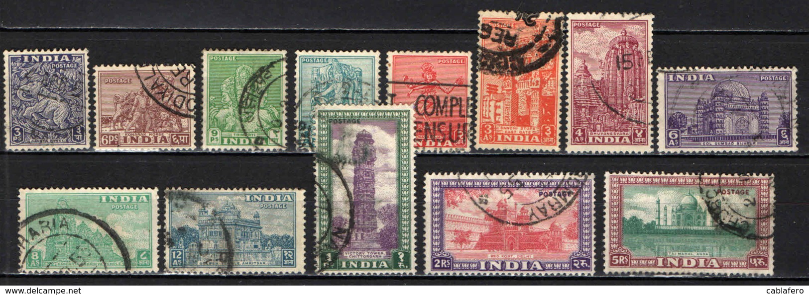 INDIA - 1949 - MONUMENTI DELL'INDIA - USATI - Usati